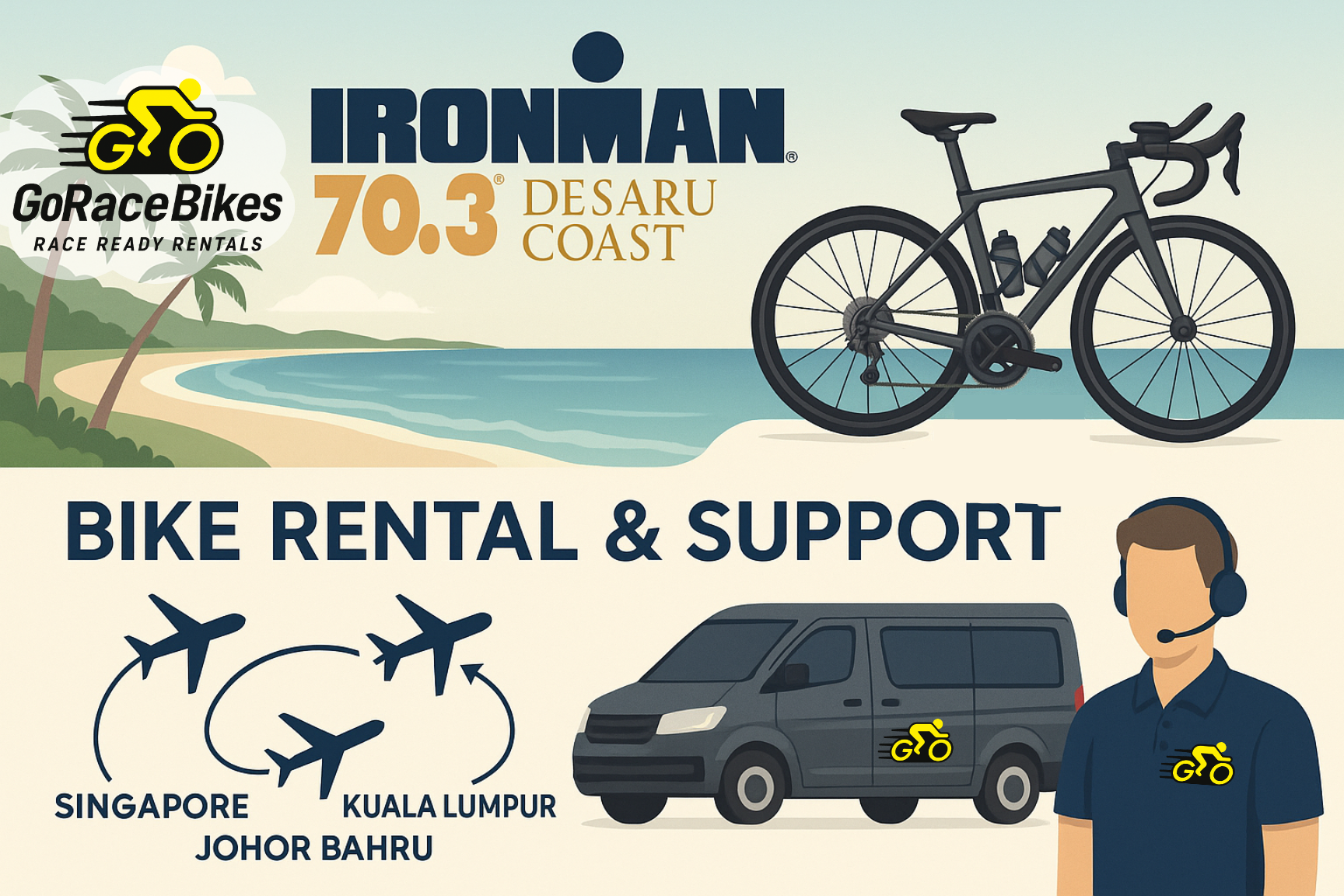 Hassle Free Bicycle Rental – IRONMAN 70.3 Desaru Coast 2026